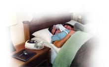 CPAP machine for obstructive sleep apnea is shown.